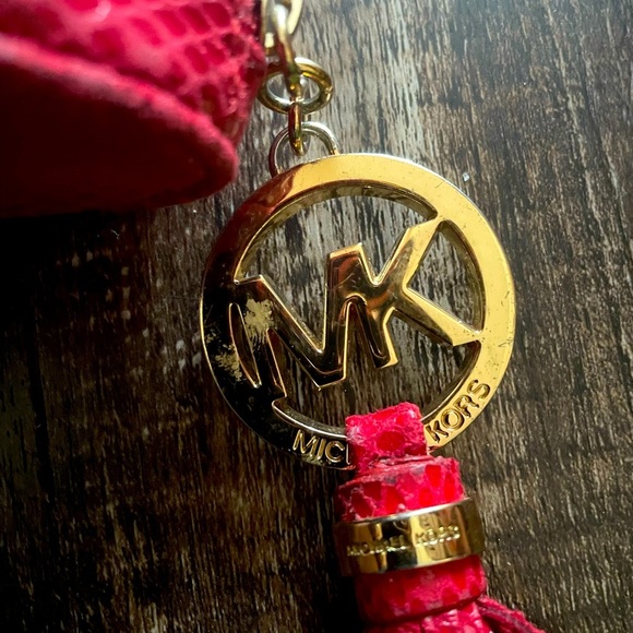 Micheal Kors Red snakeskin Suede Makeup 💄 Bag - Picture 4 of 6